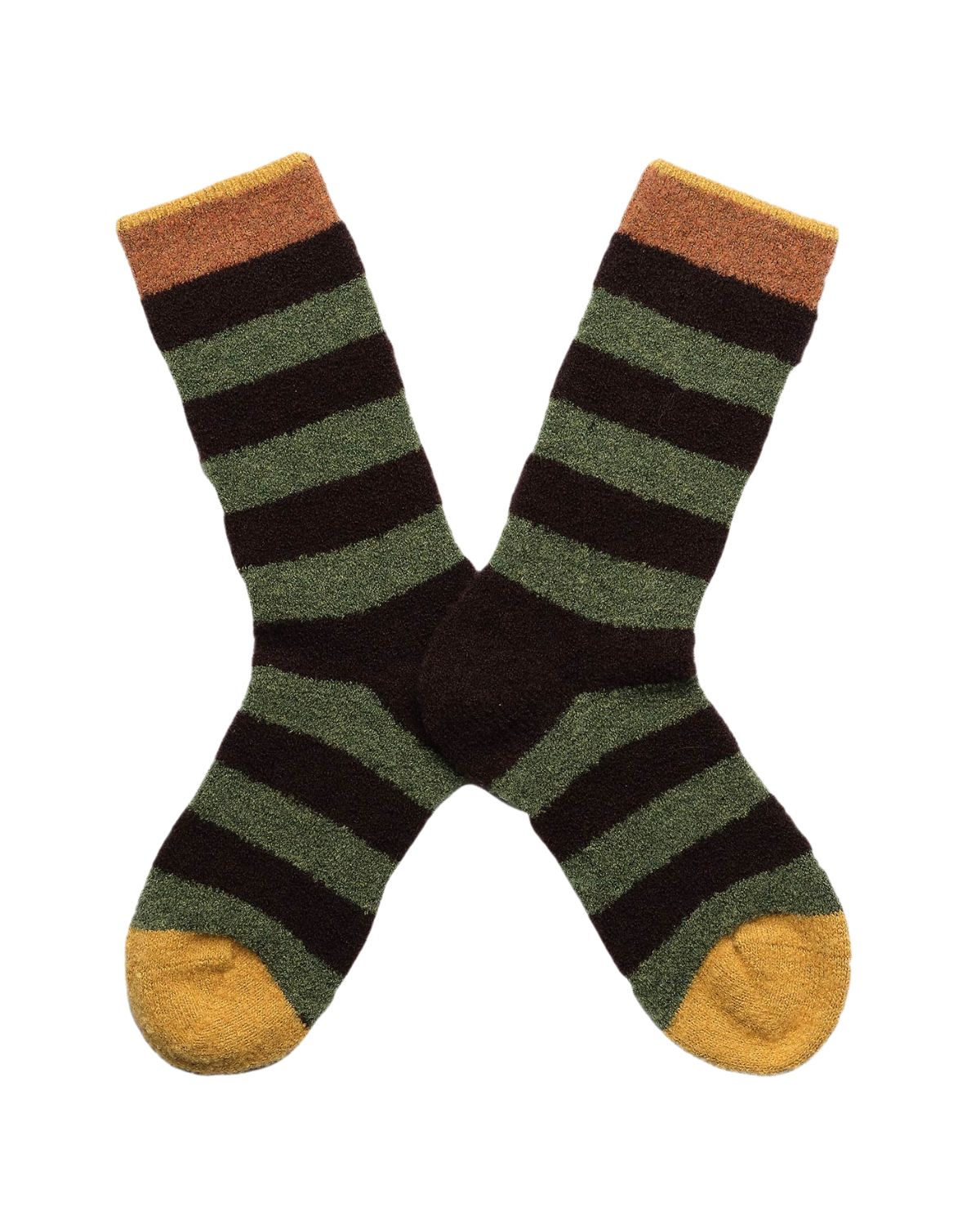 Chaussette Mousse Socks in Ray Vert, Green Stripes, from Bonne Maison 