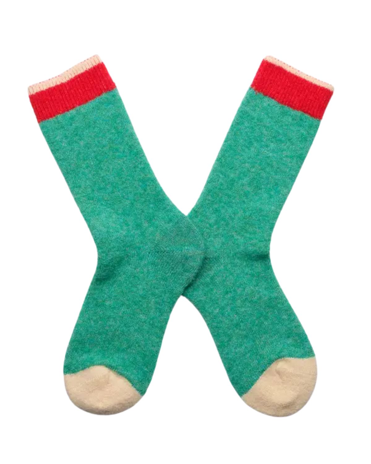 Chaussette Mousse in Unis Vert/Turquoise Green from Bonne Maison 