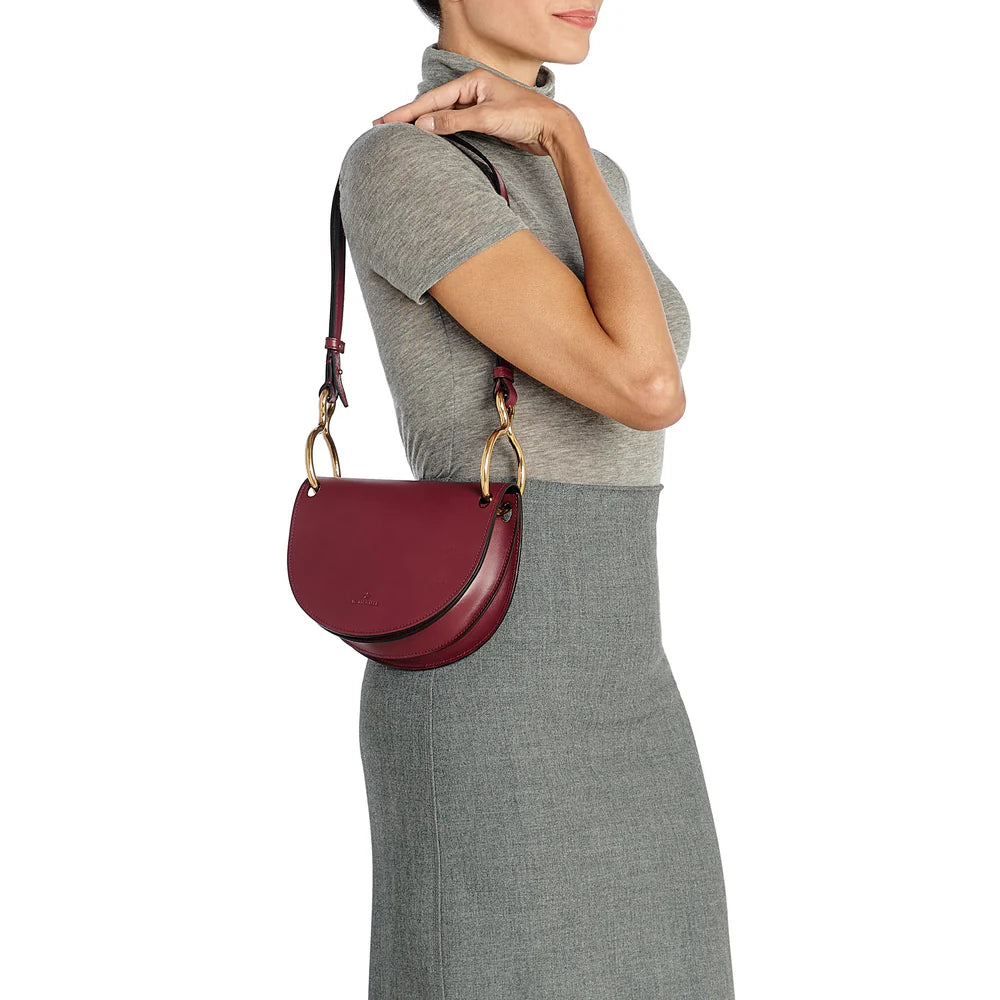 Small Consuelo Crossbody Bag in Black Cherry, from Il Bisonte