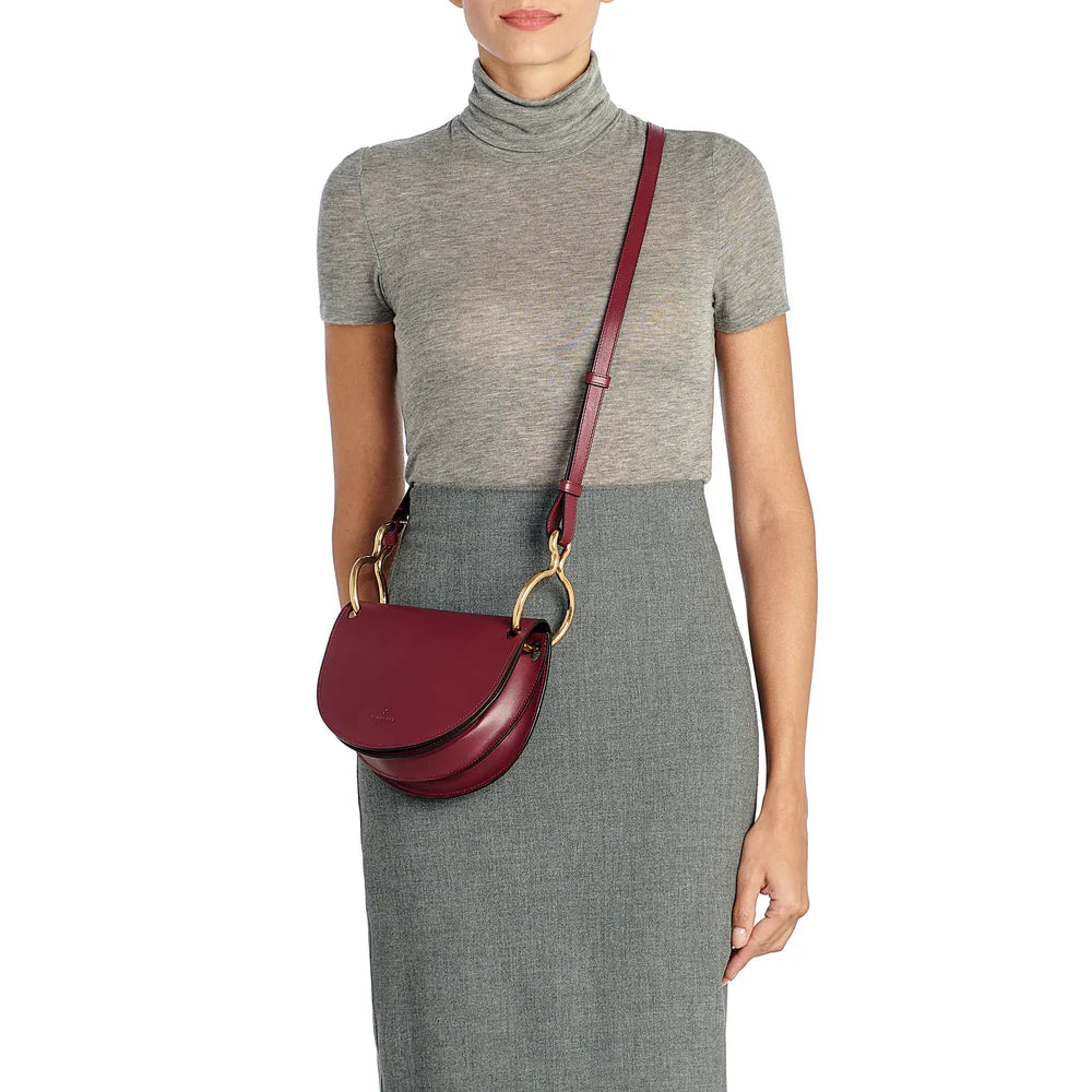 Small Consuelo Crossbody Bag in Black Cherry, from Il Bisonte