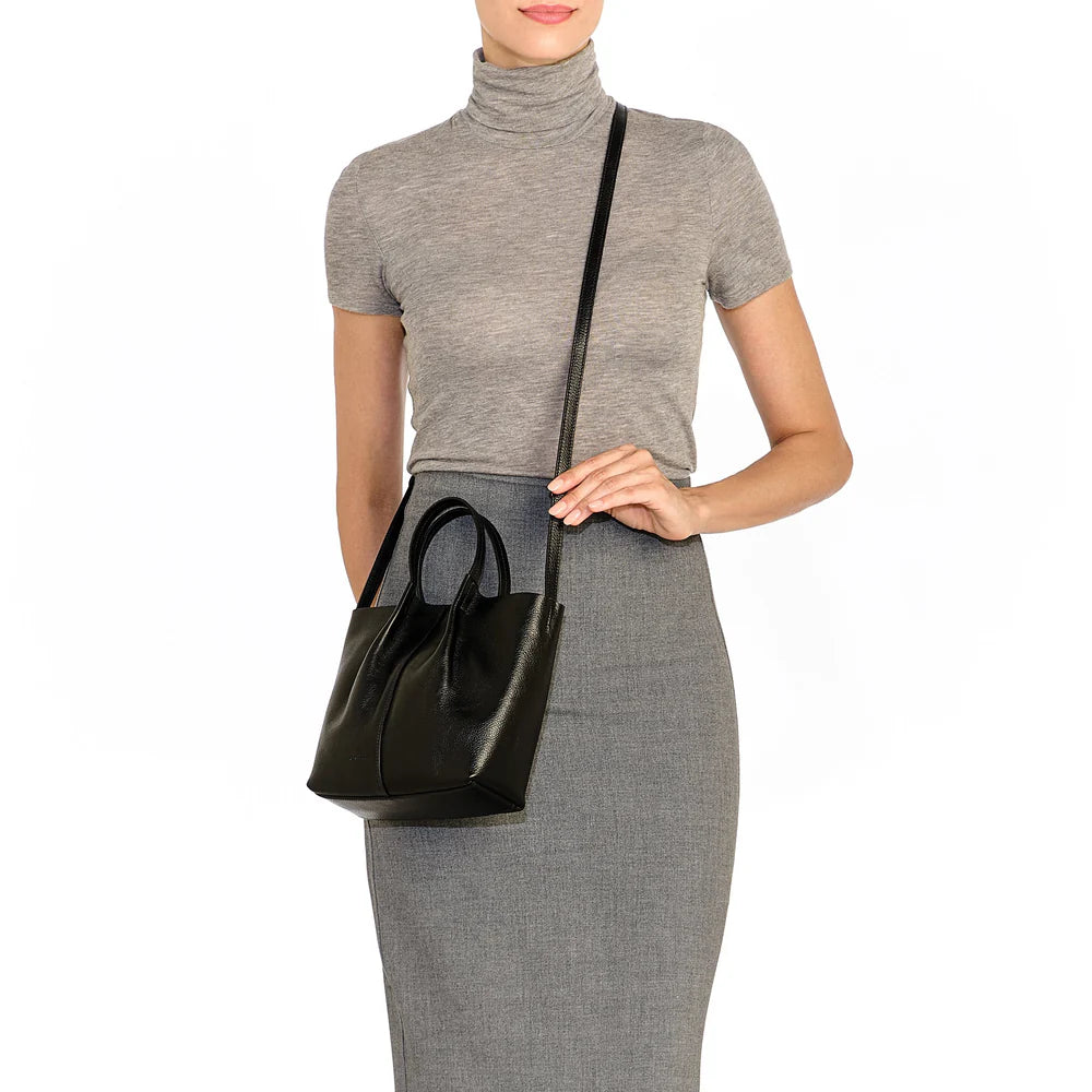 Nina Leather Crossbody Bag in Black, from Il Bisonte
