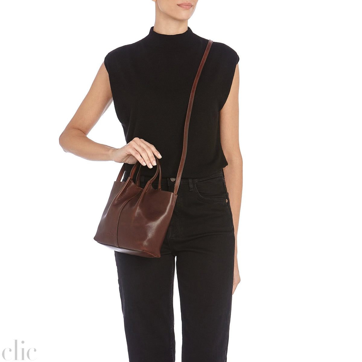 Nina Crossbody Bag in Coffee, from IL Bisonte