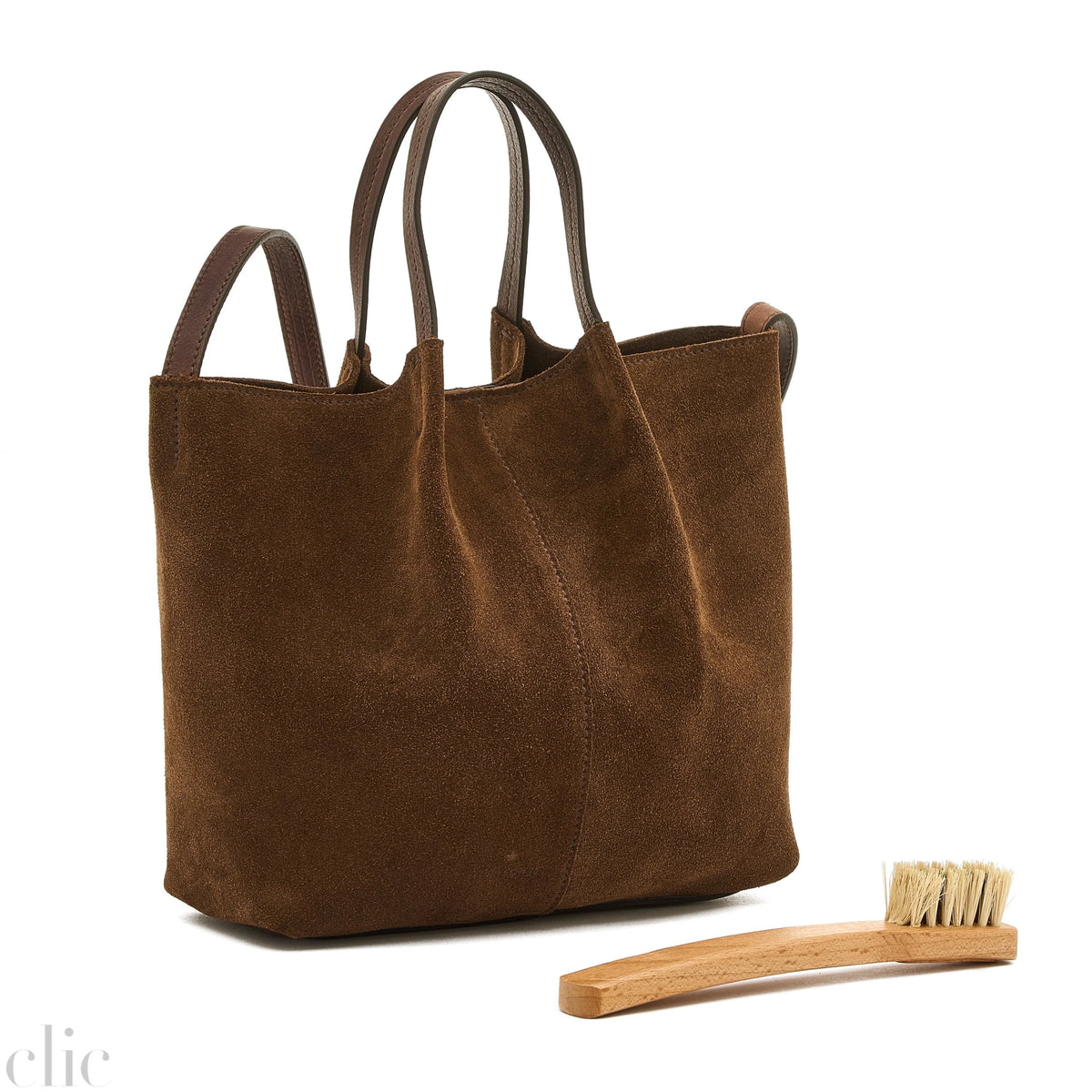 Nina Suede Crossbody Bag in Coffee, from IL Bisonte