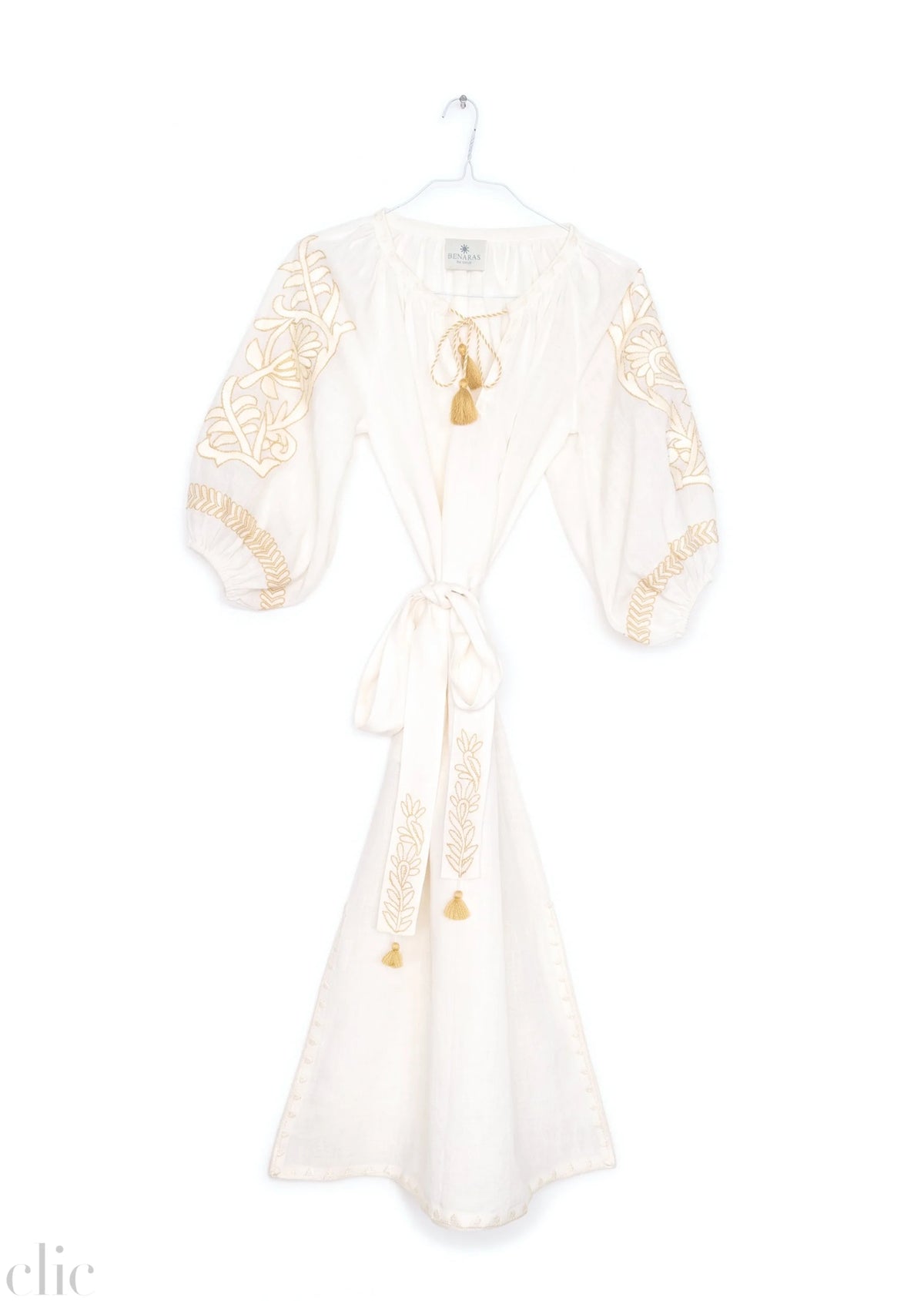 Vita Fleur Puff Veronica Dress in Off White, from Benaras by Citrus