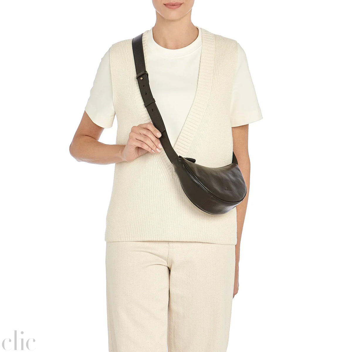 Oliveta Hobo Bag in Black, from Il Bisonte