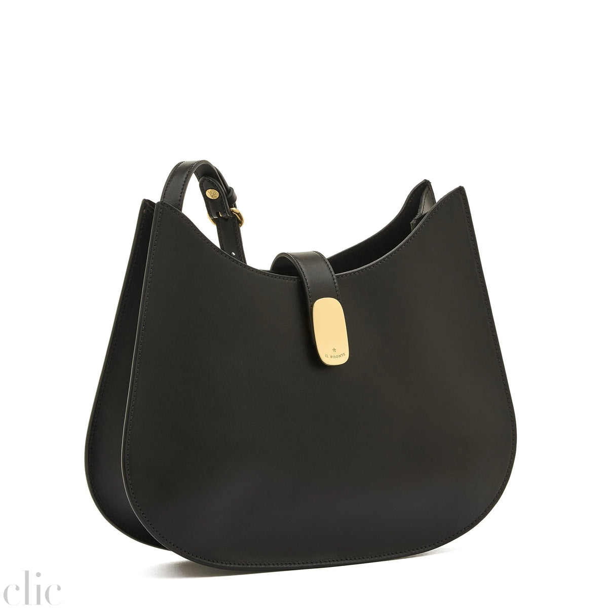 Atelier Hobo Leather Bag in Black, from IL Bisonte