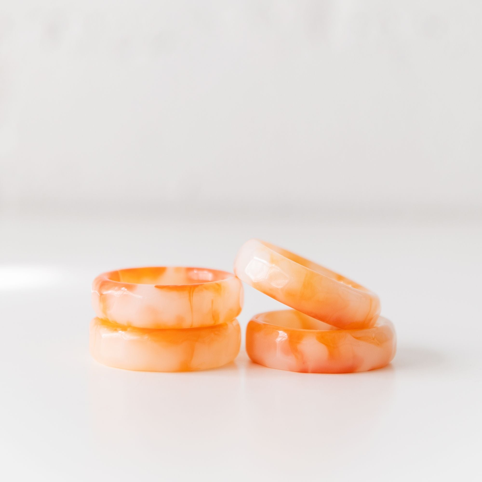 Sherbert Napkin Rings set of 4 in Orange, from Dot and Army