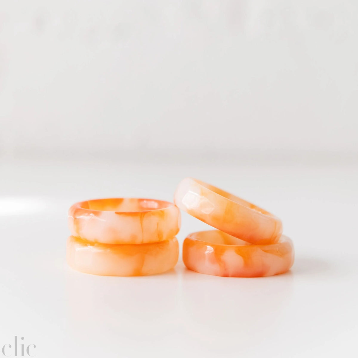 Sherbert Napkin Rings set of 4 in Orange, from Dot and Army