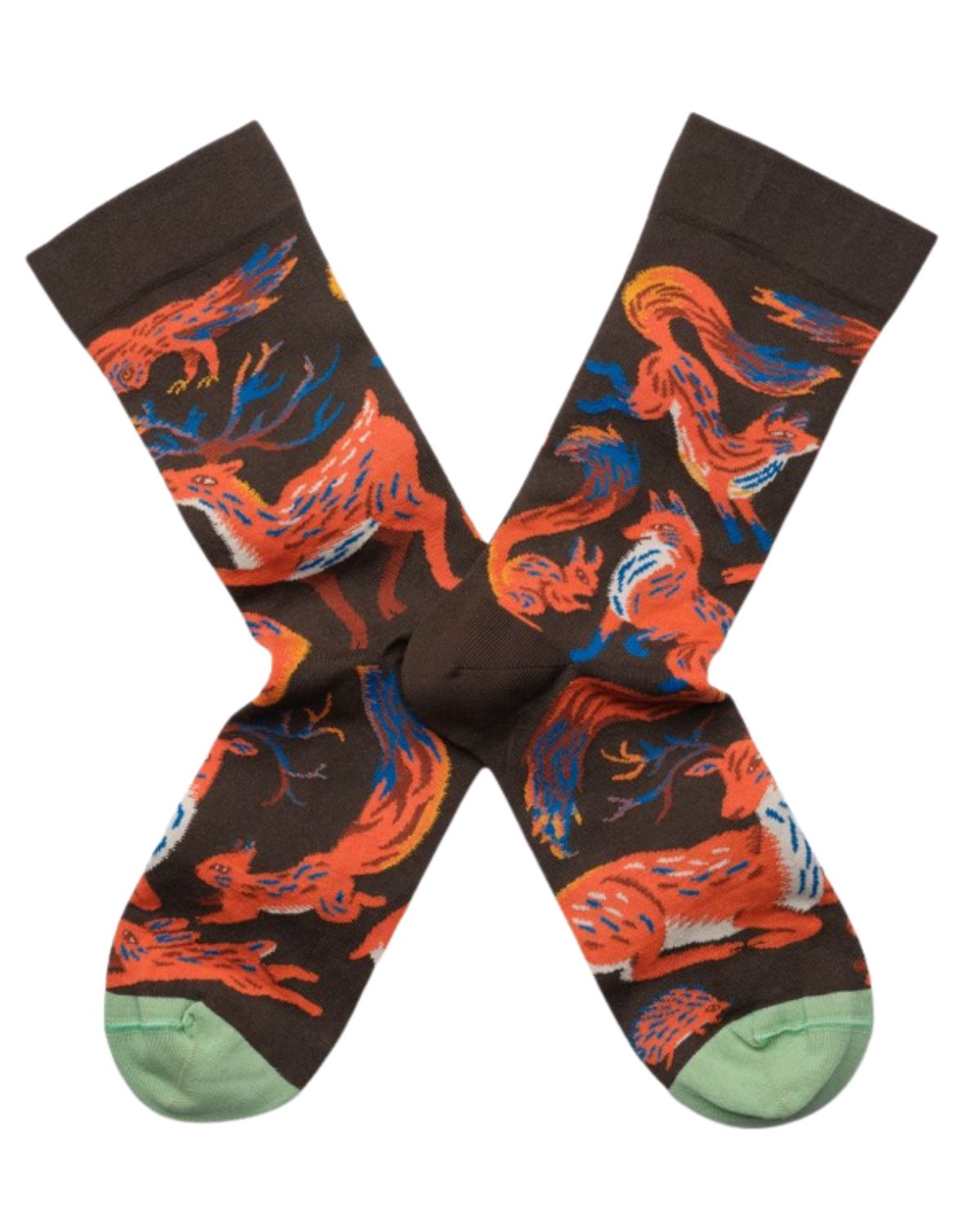 Chaussette Animaux Socks in Terre d'Ombre from Bonne Maison