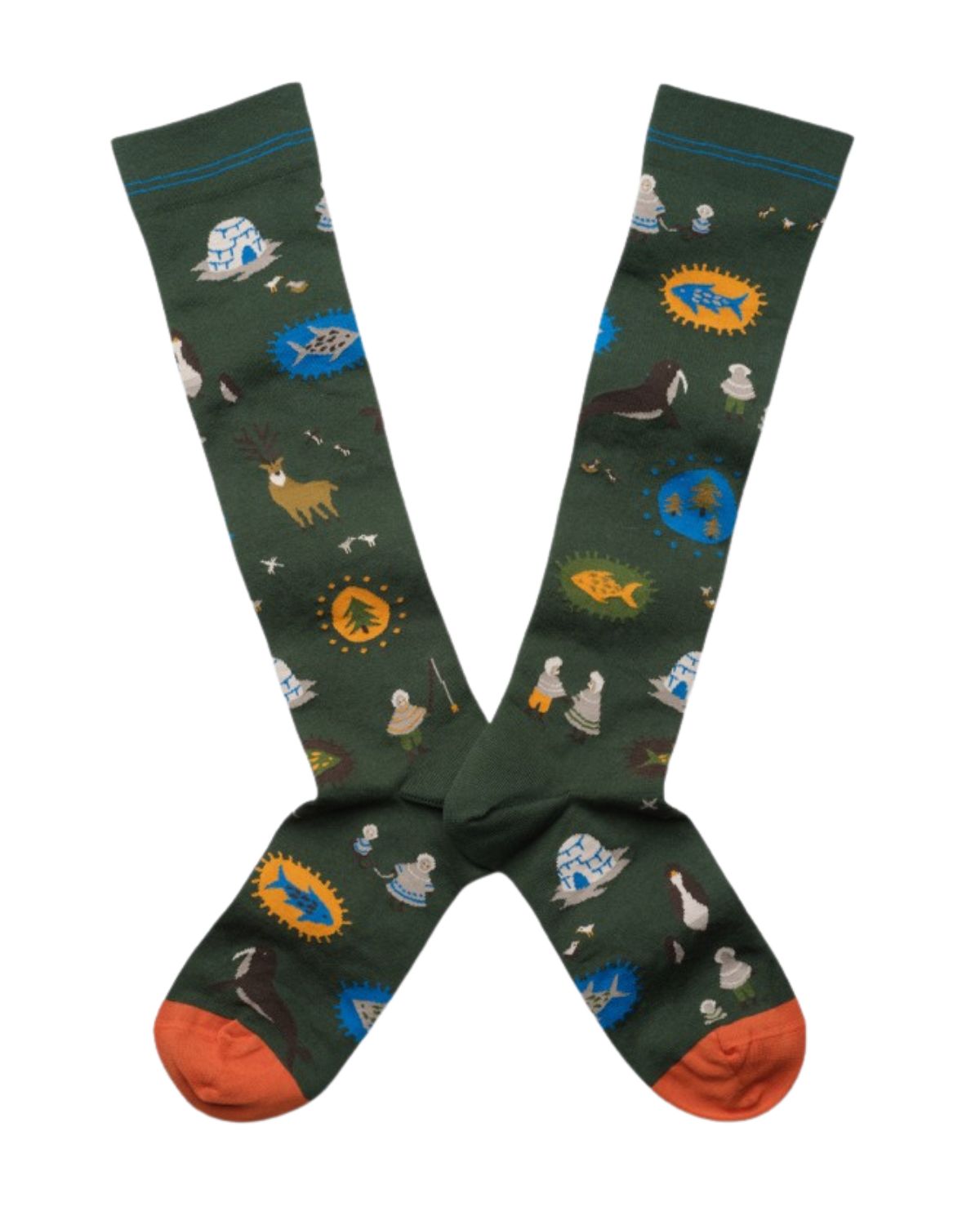 Mi-Bas Inuit Socks in Forêt/Forest from Bonne Maison