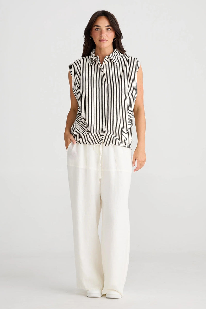 Charlie Shirt with Black & White Stripes, from Brave + True
