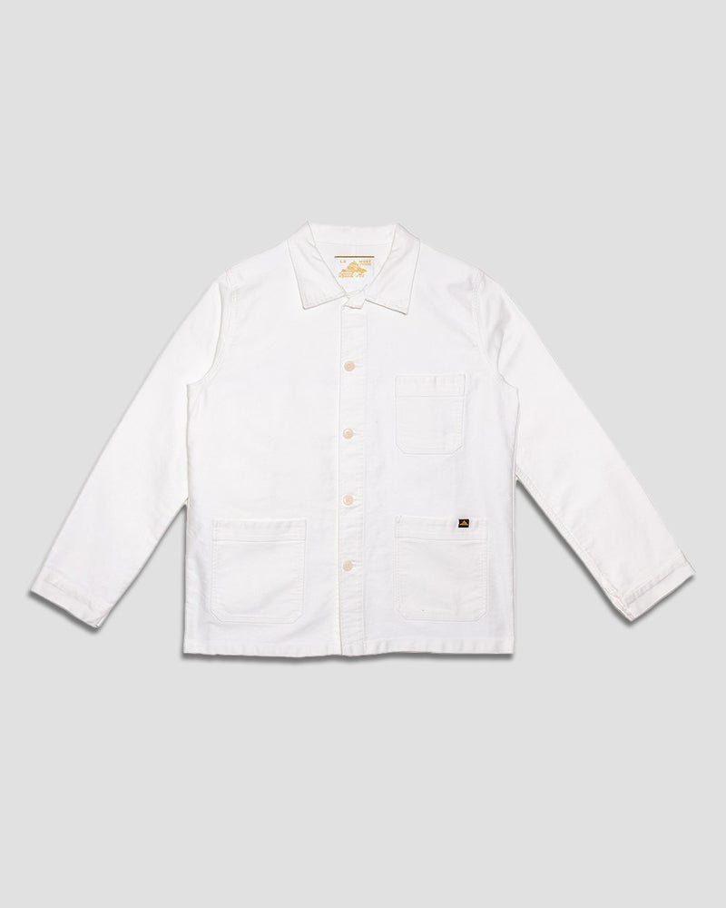 Moleskin Work Jacket in Off White, from Le Mont Saint Michel