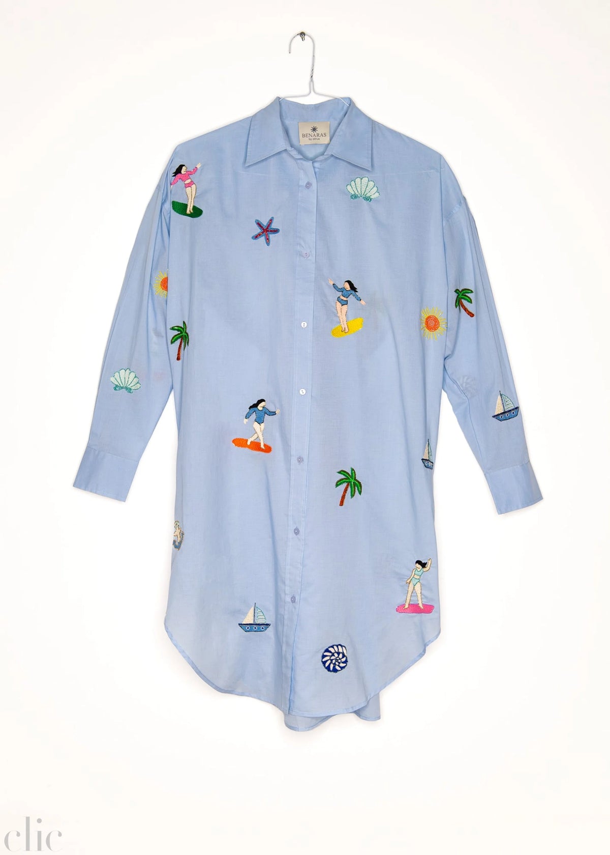 Bali Surf Shirt in Light Blue, from Benaras by Citrus