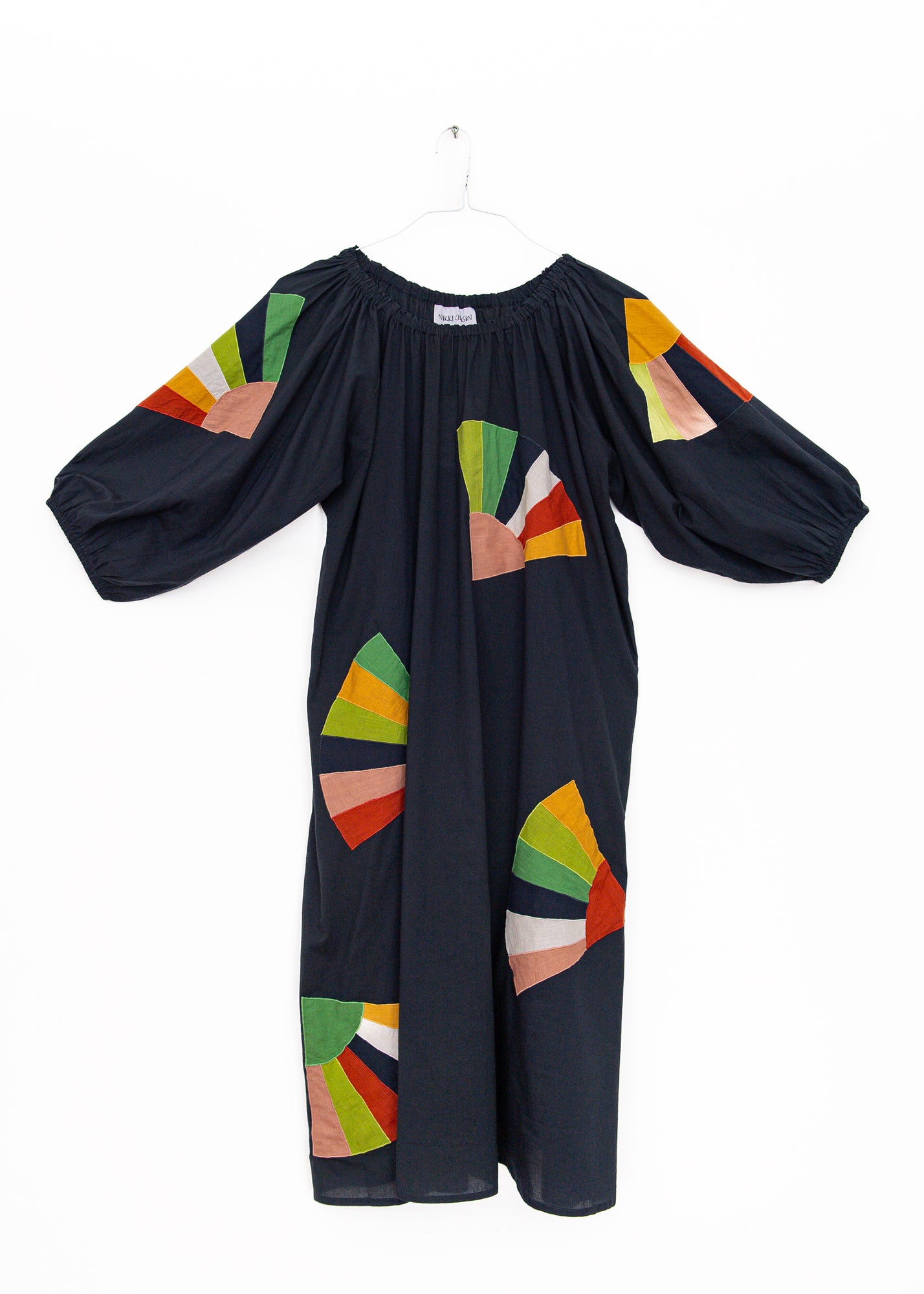 Ballad Fan Patch Dress in Navy, from Nikki Chasin