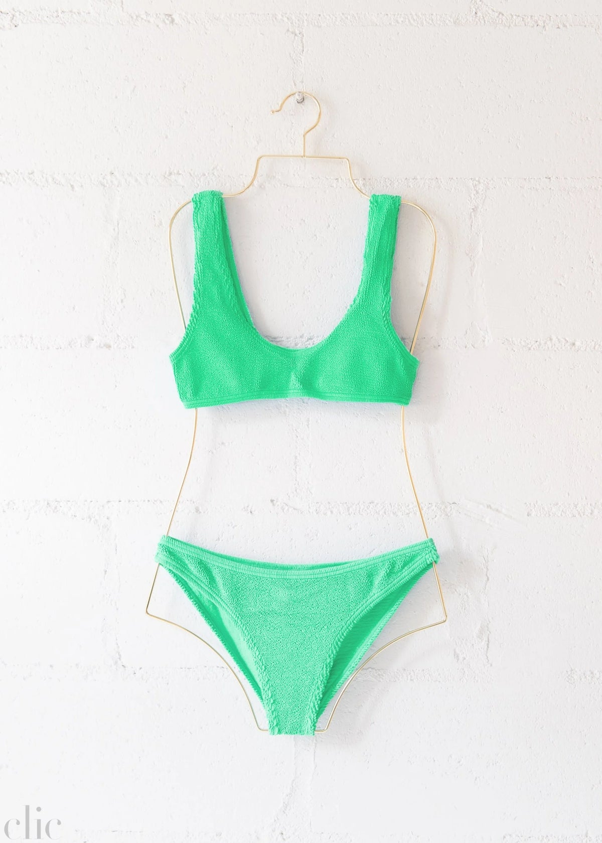 Barcelona Full Bikini Bottom in Jungle Green, from Love & Bikinis