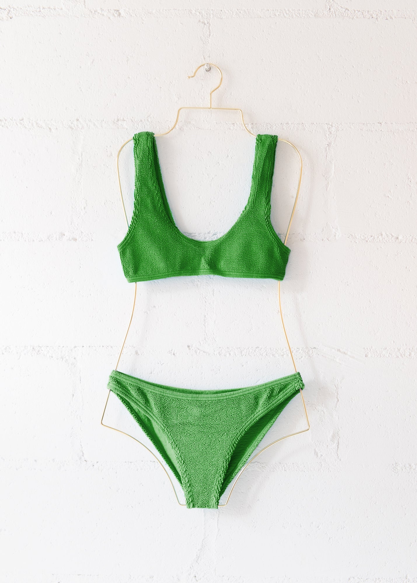 Barcelona Bikini Top in Metallic Olive, from Love & Bikinis