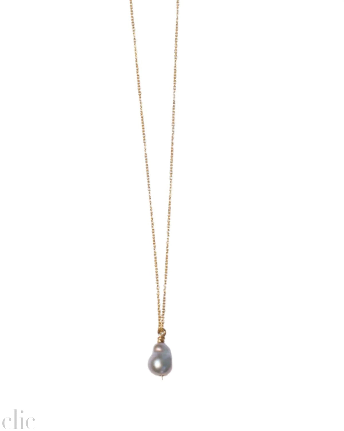 Baroque Pearl Drop Necklace in Silver, from Mary Macgill