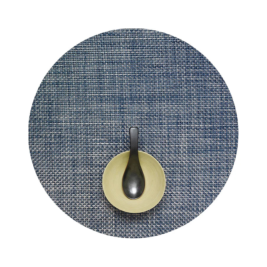 Basketweave Round Tablemat in Denim, from Chilewich