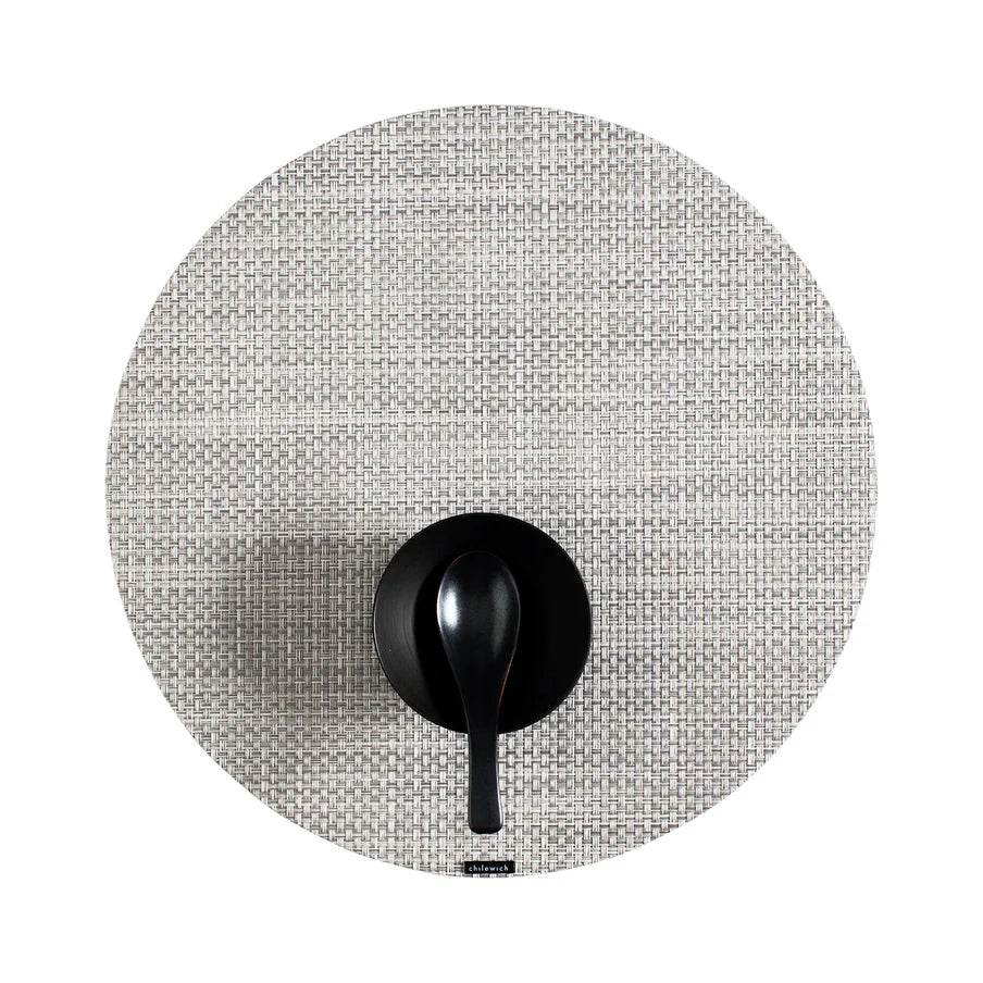Basketweave Placemats in White and Silver, from Chilewich