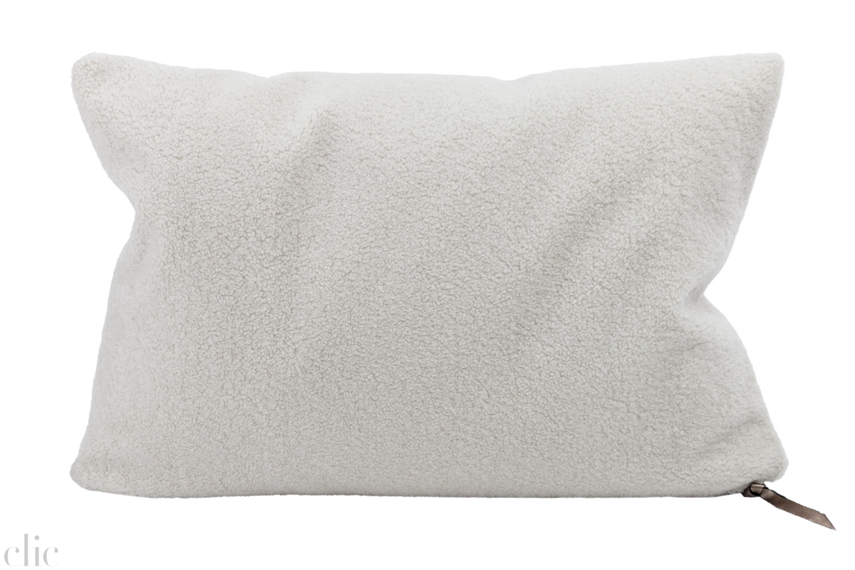 Teddy Boucle 16x24 Pillow in Off White, from Maison De Vacances