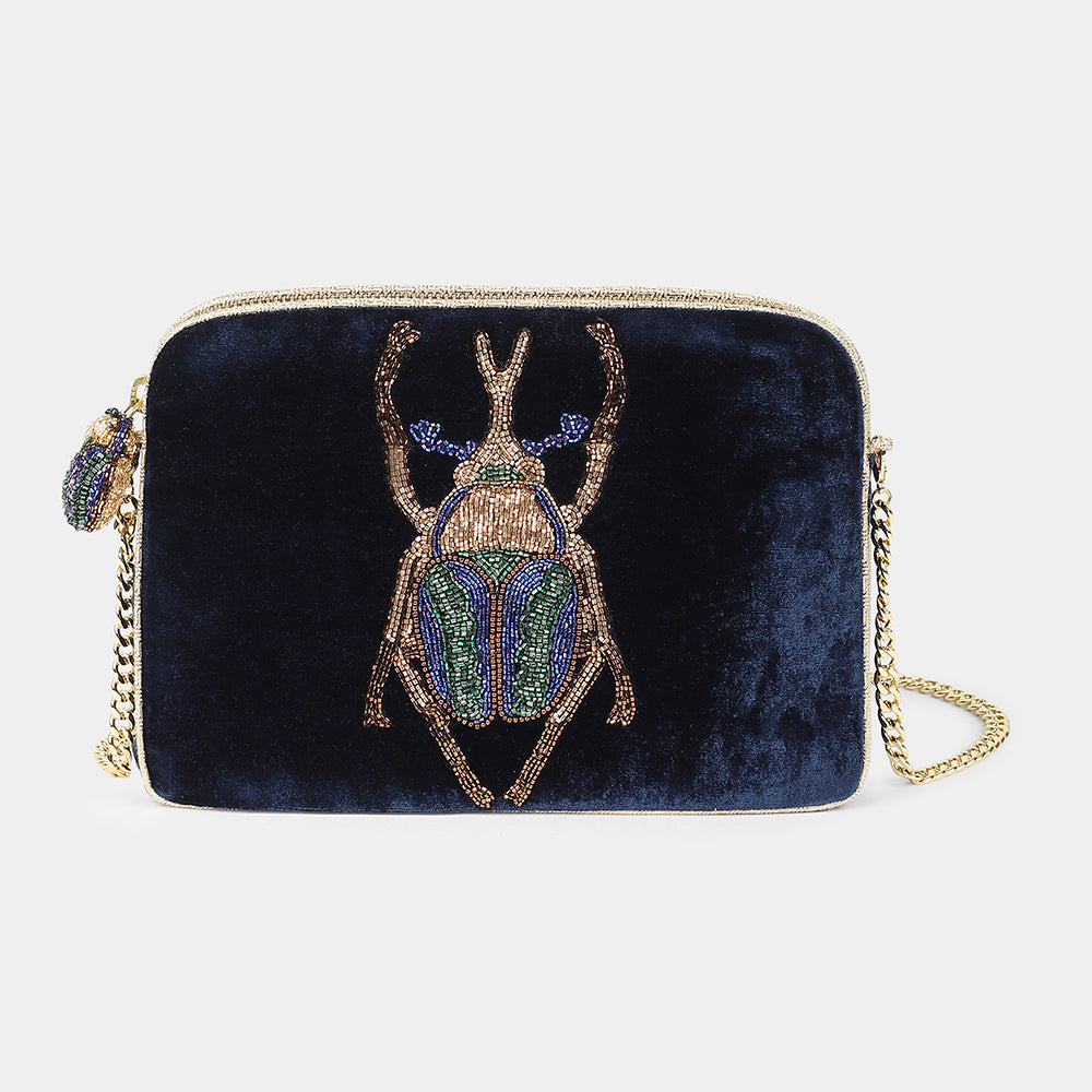 Beetle Sling Bag in Navy, from Olivia Dar