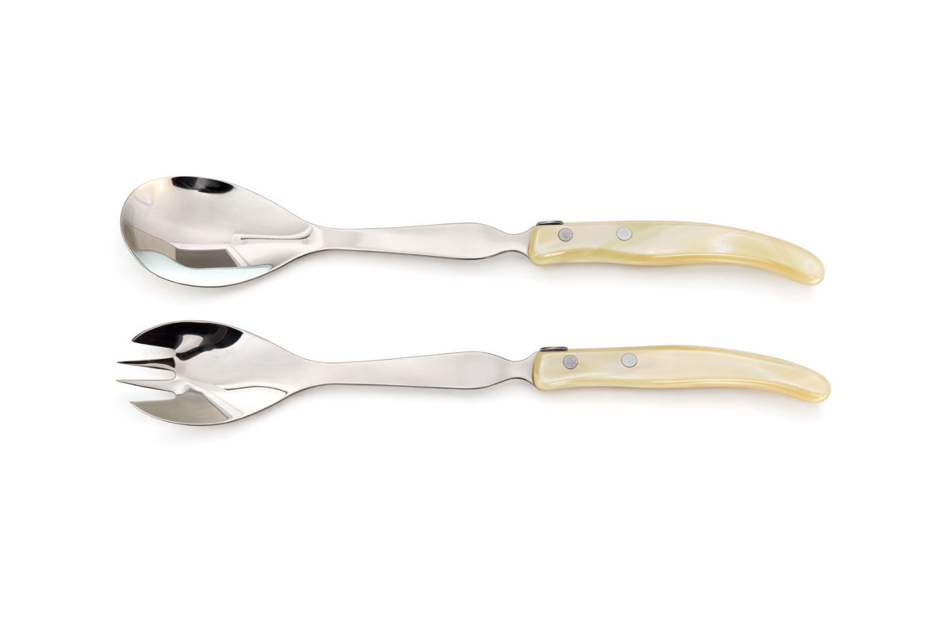 Berlingot Salad Servers in Natural, from Claude Dozorme