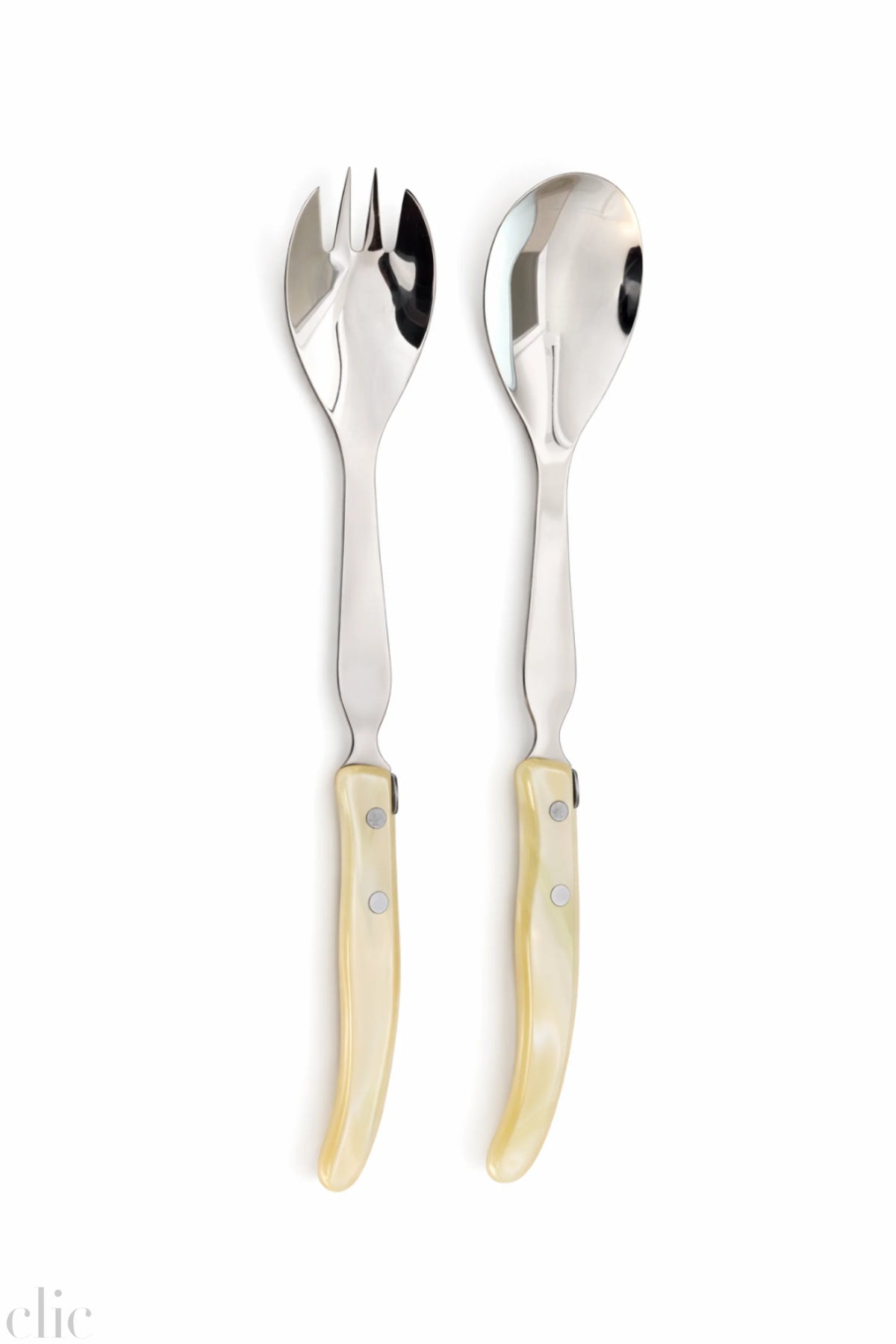 Berlingot Salad Servers in Natural, from Claude Dozorme