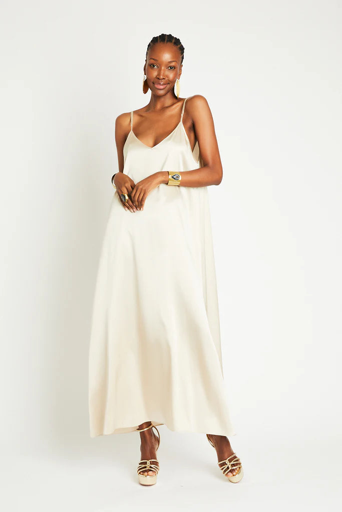 Julie Silk Dress in Latte, from Beryll
