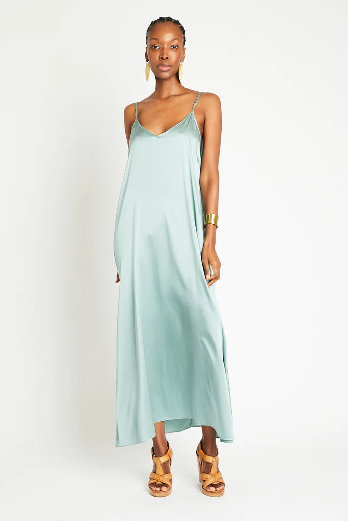 Julie Silk Dress in Mint, from Beryll