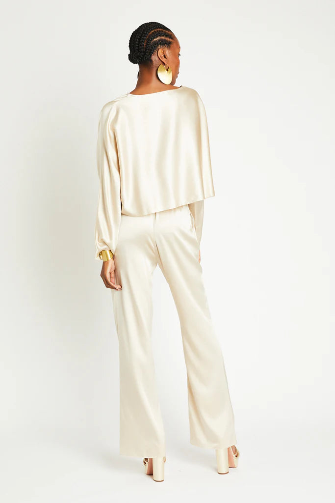 Liz Silk Pants in Latte, from Beryll