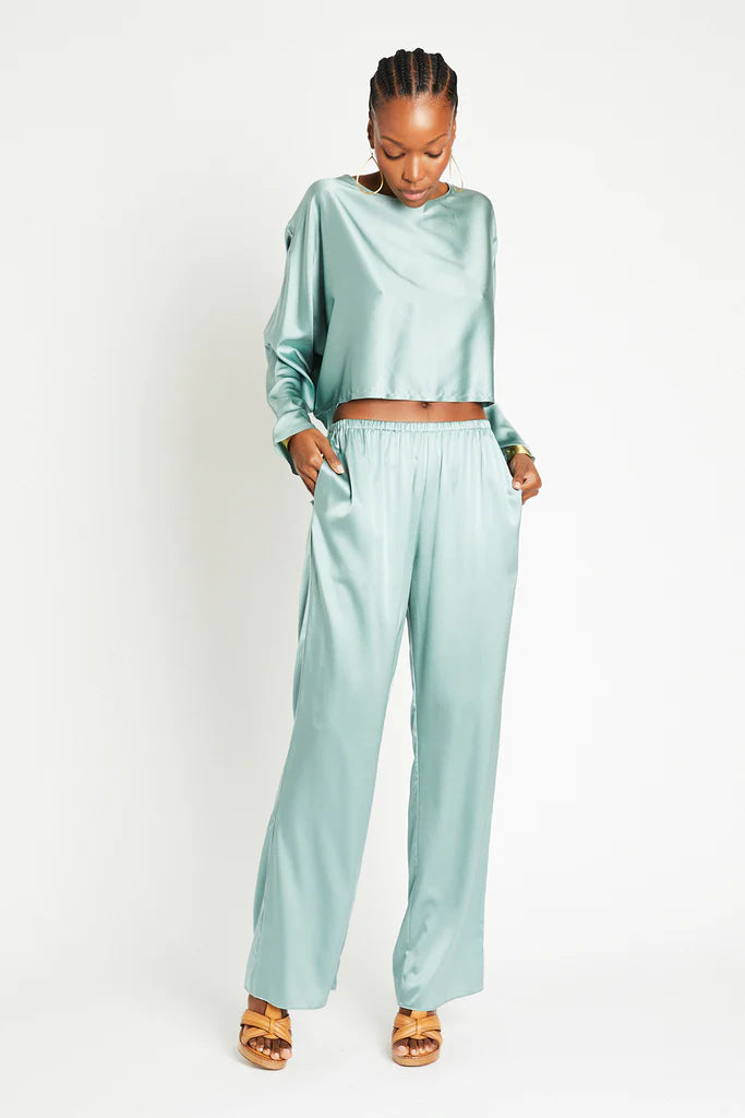 Liz Silk Pants in Mint, from Beryll