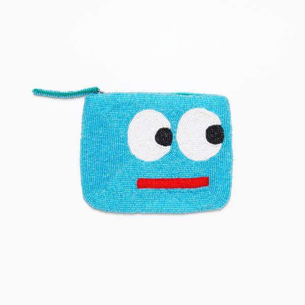 Big Eyes with Mouth Mini Beaded Purse in Blue, from The Jacksons