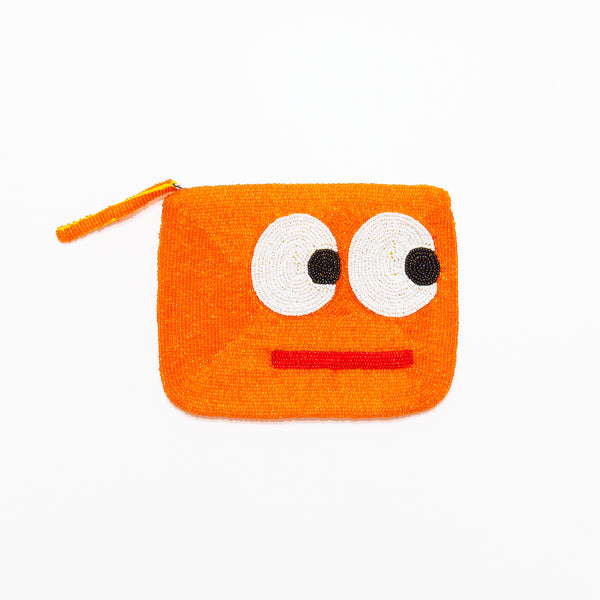 Big Eyes with Mouth Mini Beaded Purse in Orange, from The Jacksons