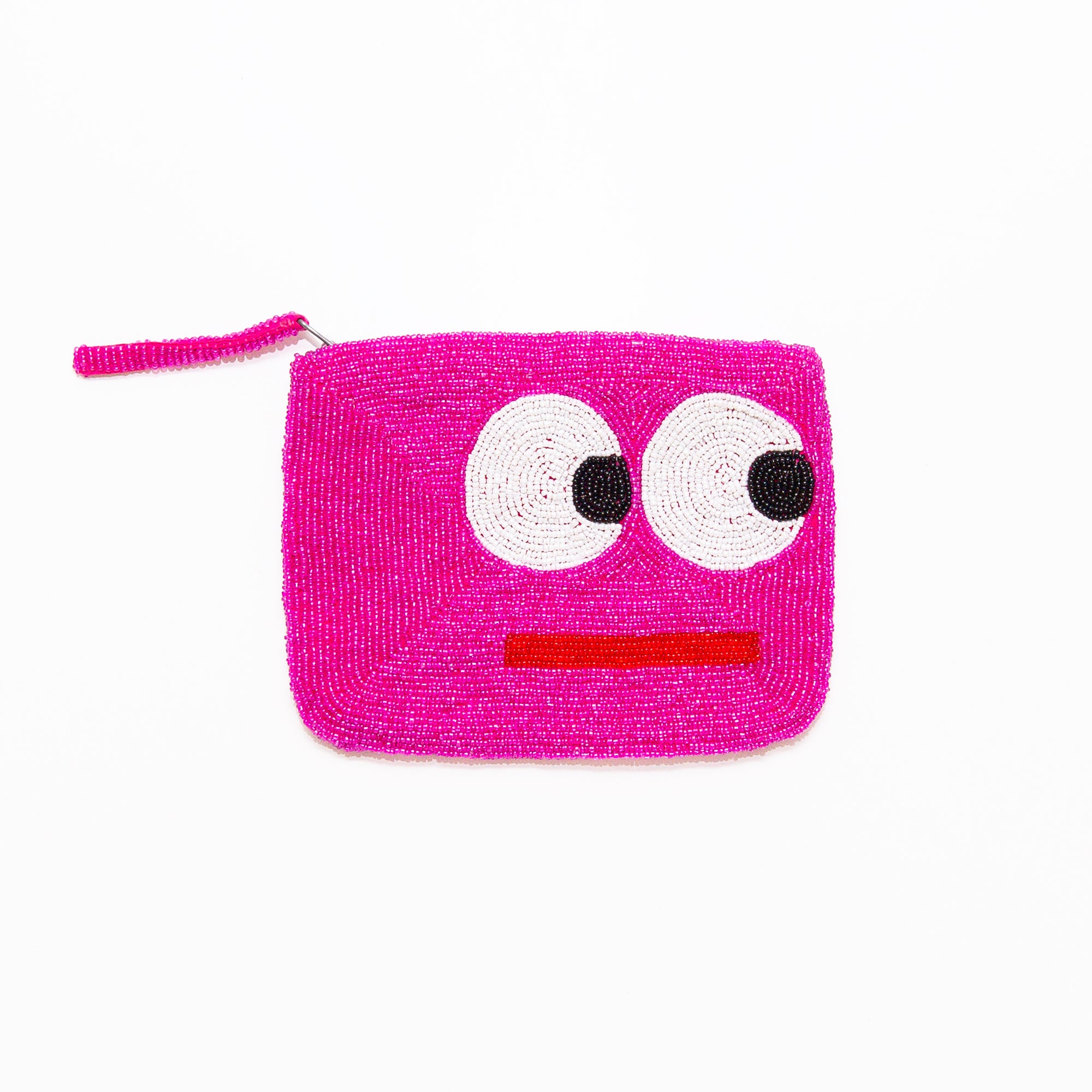 Big Eyes with Mouth Mini Beaded Purse in Pink, from The Jacksons