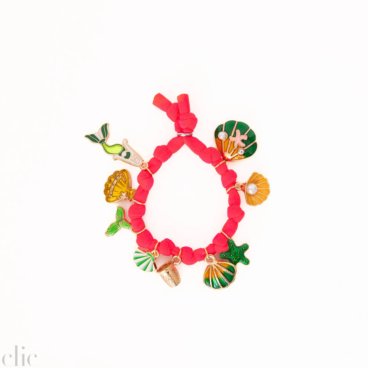 Bikini Bracelet Summer with Charm in Hot Pink, from Keep Out Bracelets
