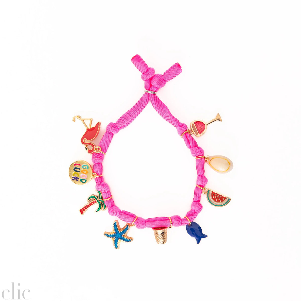 Bikini Bracelet Summer with Charm in Pink, from Keep Out Bracelets