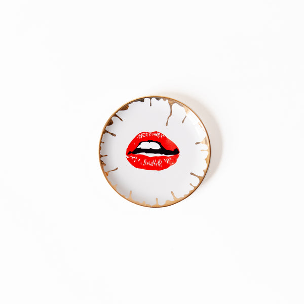 Lips Round Ceramic Trinket Dish, from Spitfire Girl