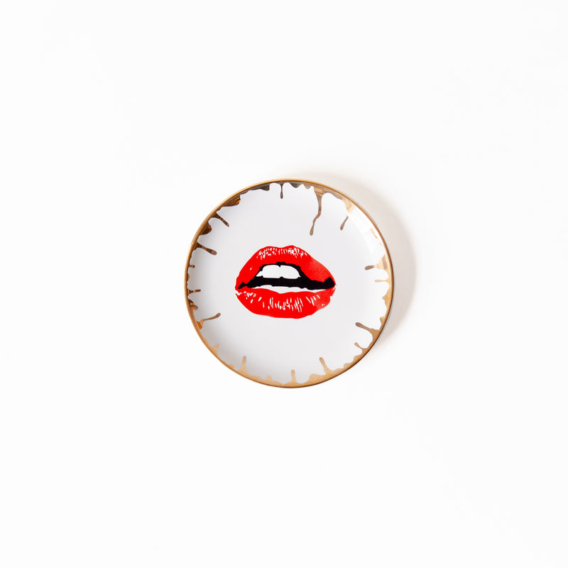 Lips Round Ceramic Trinket Dish, from Spitfire Girl