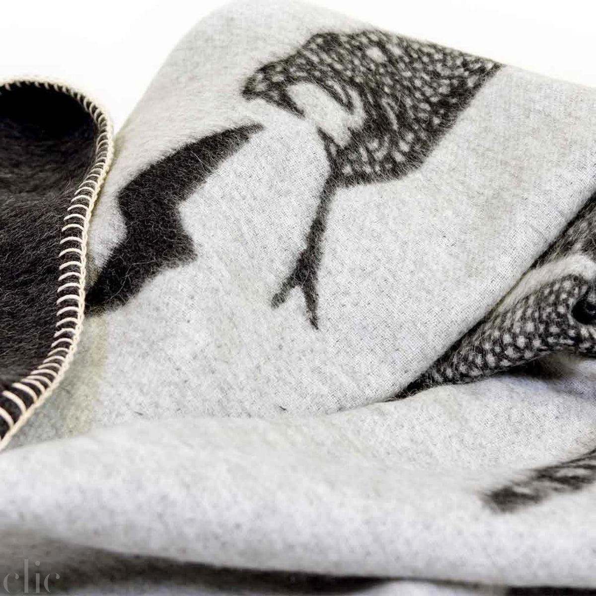 Peyote Reversible Throw in Ivory and Black