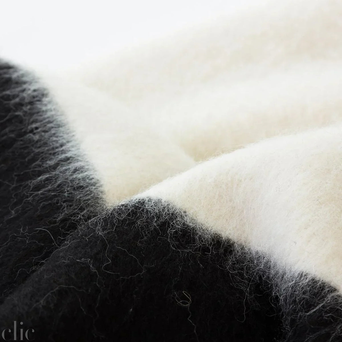 The Siempre Blanket in Ivory and Black