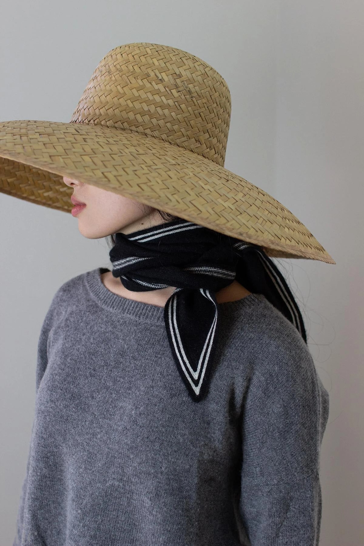 Bronte Cashmere Scarf in Black, from Oats & Rice