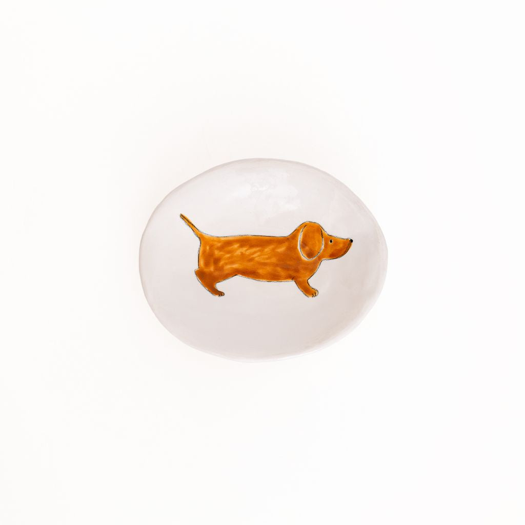 Brown Dachshund Oval Dish, from Gemma Orkin 