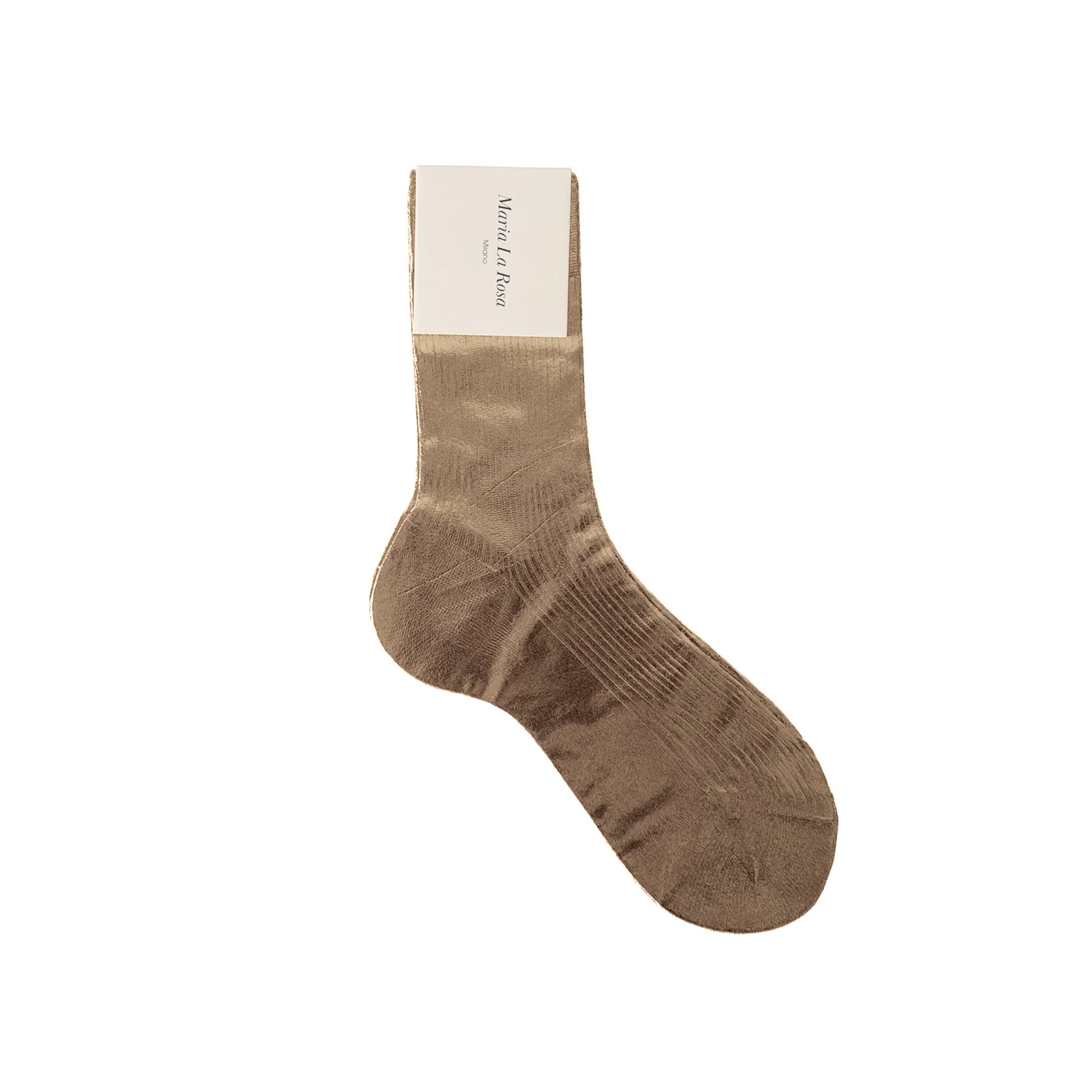 Ribbed Laminated Socks in Bruciato, from Maria La Rosa