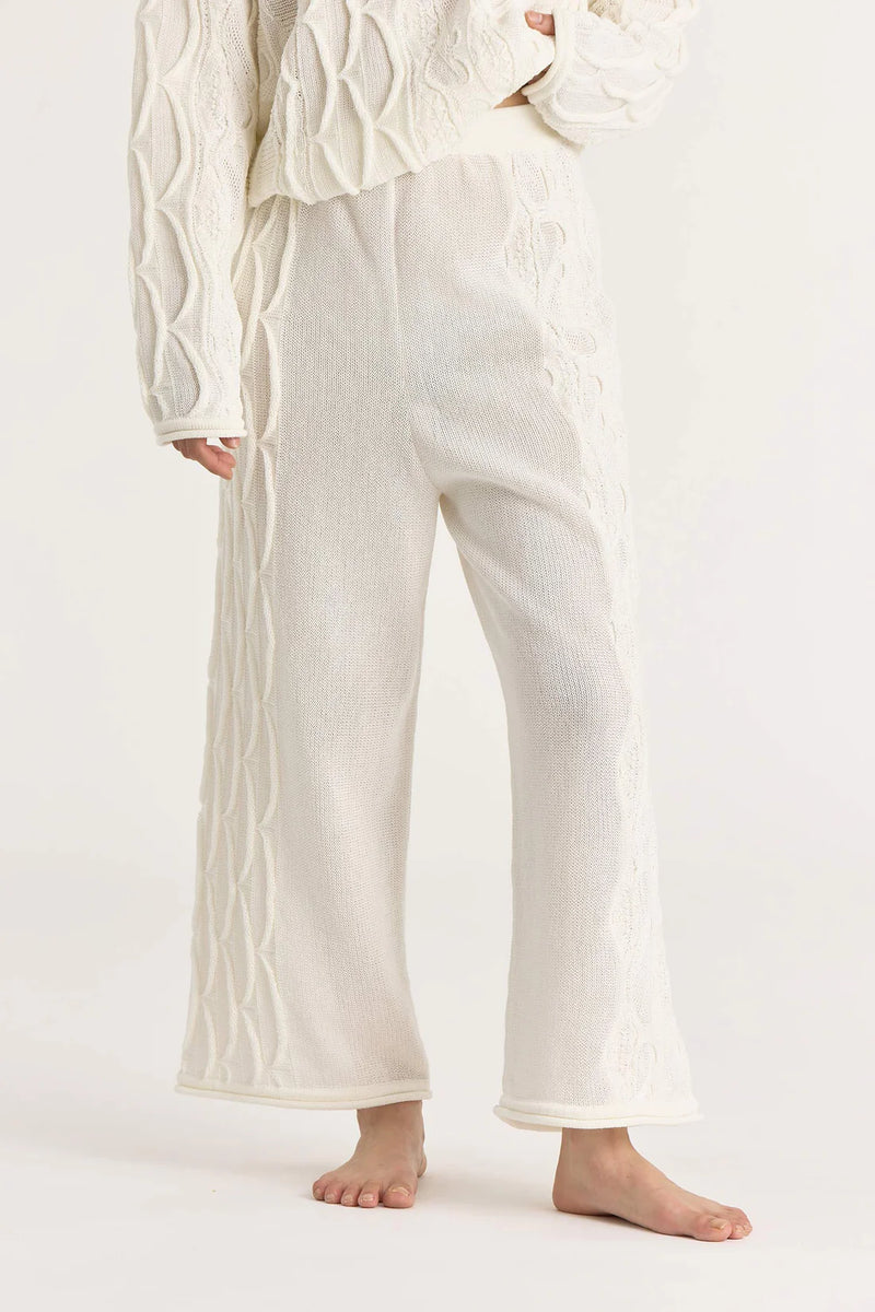 Cable Knit Pants in Ivory, from Black Crane