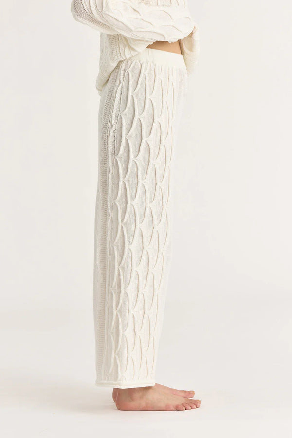 Cable Knit Pants in Ivory, from Black Crane