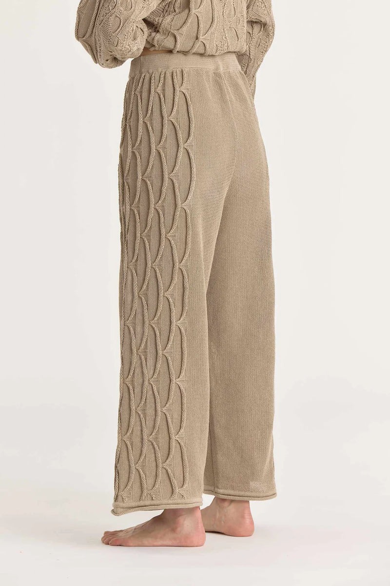 Cabel Knit Pants in Taupe, from Black Crane