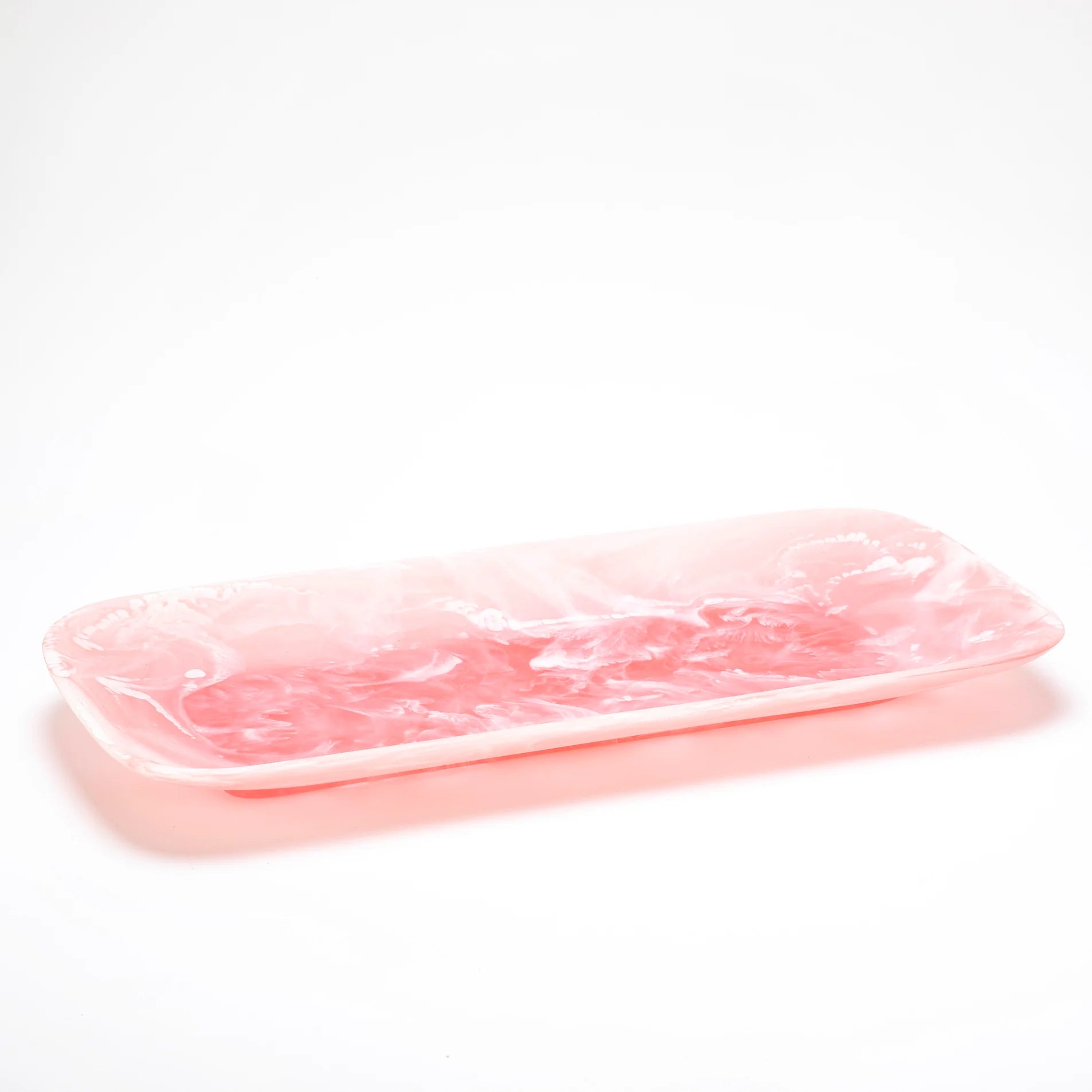 Classical Rectangular Platter in Pink Swirl, from Nashi Home