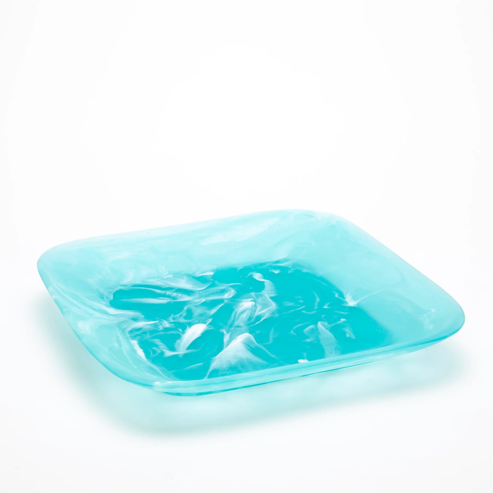 Square Tray in Aqua Swirl, from Nashi Home