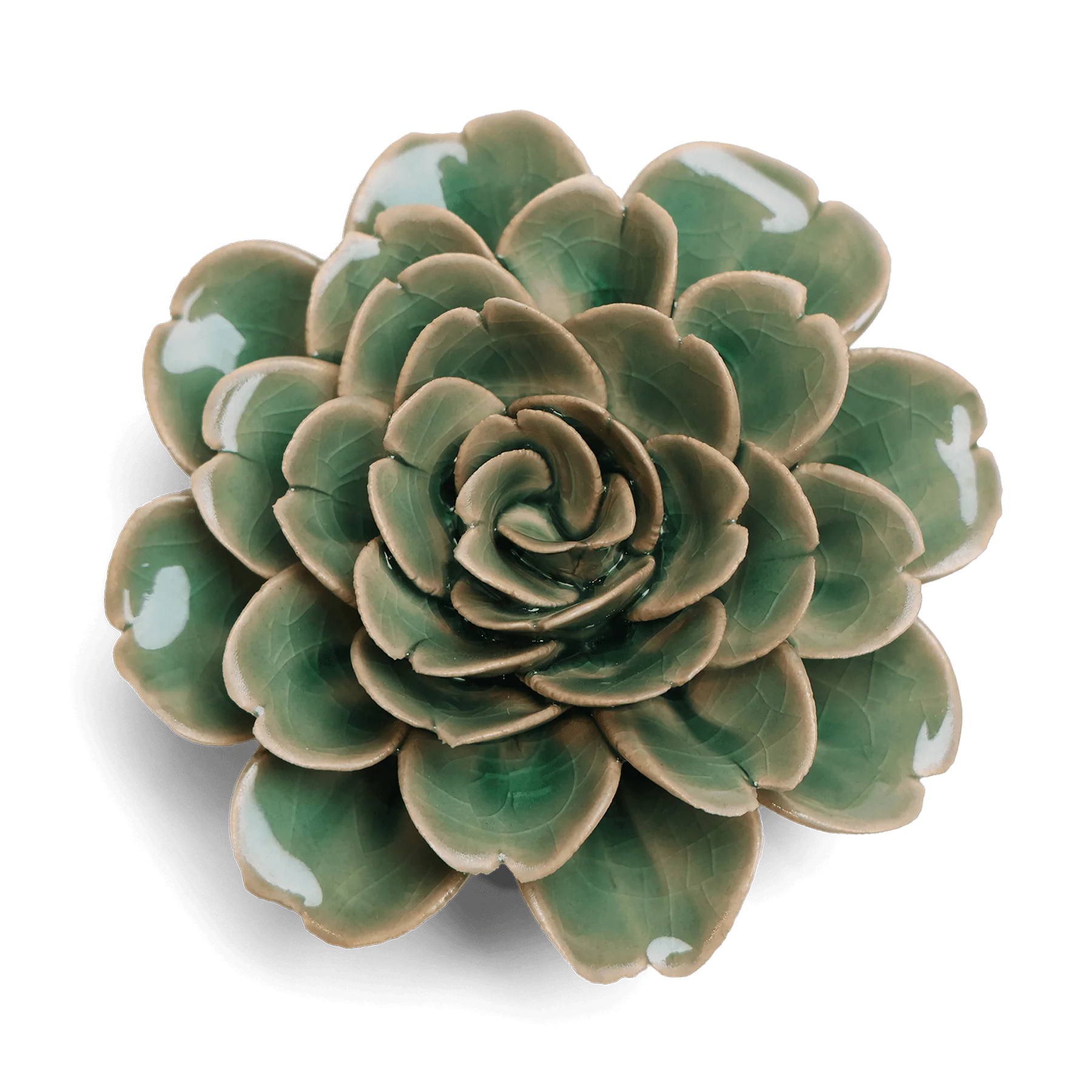 English Garden Ceramic Flower in Pastel Green Tea Rose, from Chive