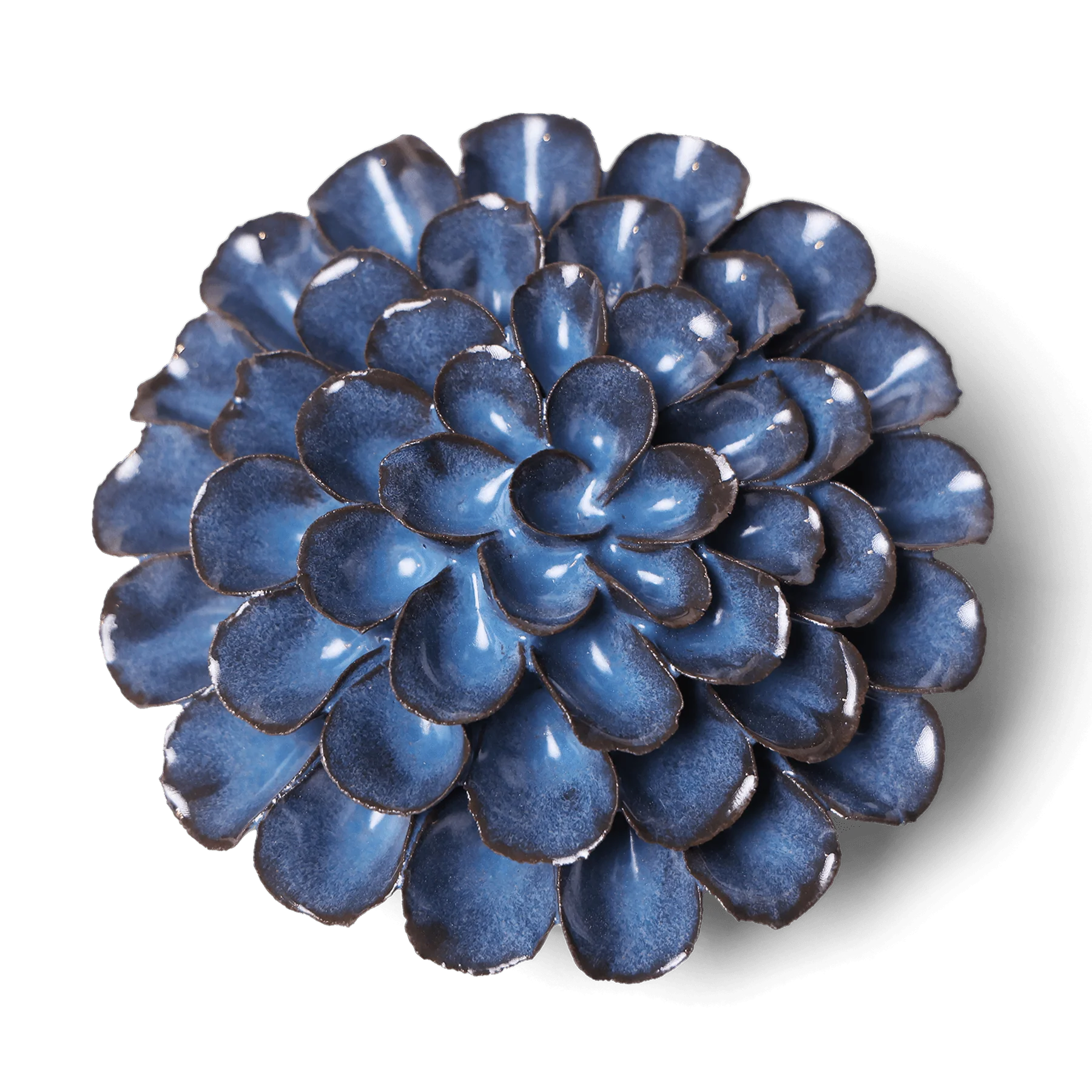 Japan Ceramic Dahlia Flower in Blue Grey, from Chive